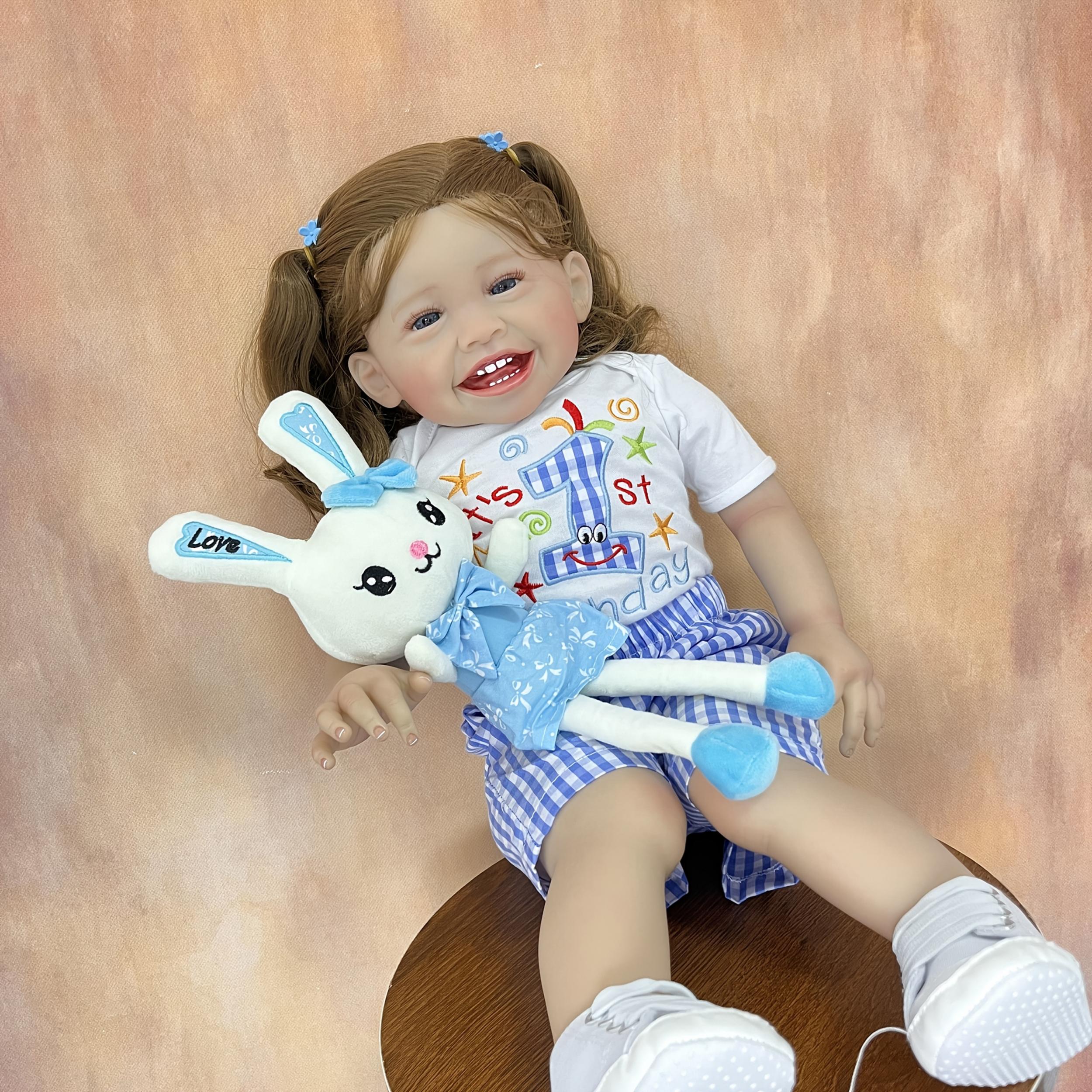 24 inch Reborn Youngsters Doll Realistic 3D Painted Skin Soft Silicone