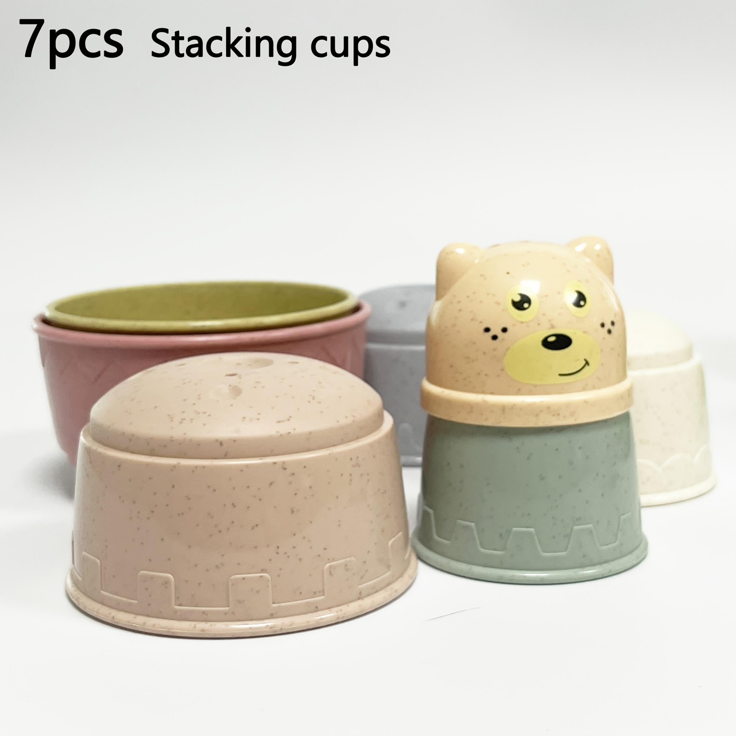 7pcs Bread Stacking Cups Multiple Colors Creative Early Education Toy