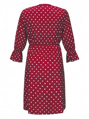Polka Dot Ruffle Sleeve Maternity Dress