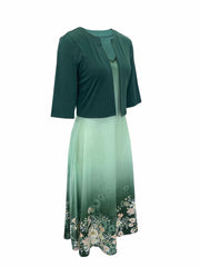 Floral Print Dress Set Cardigan & Tank Outfits