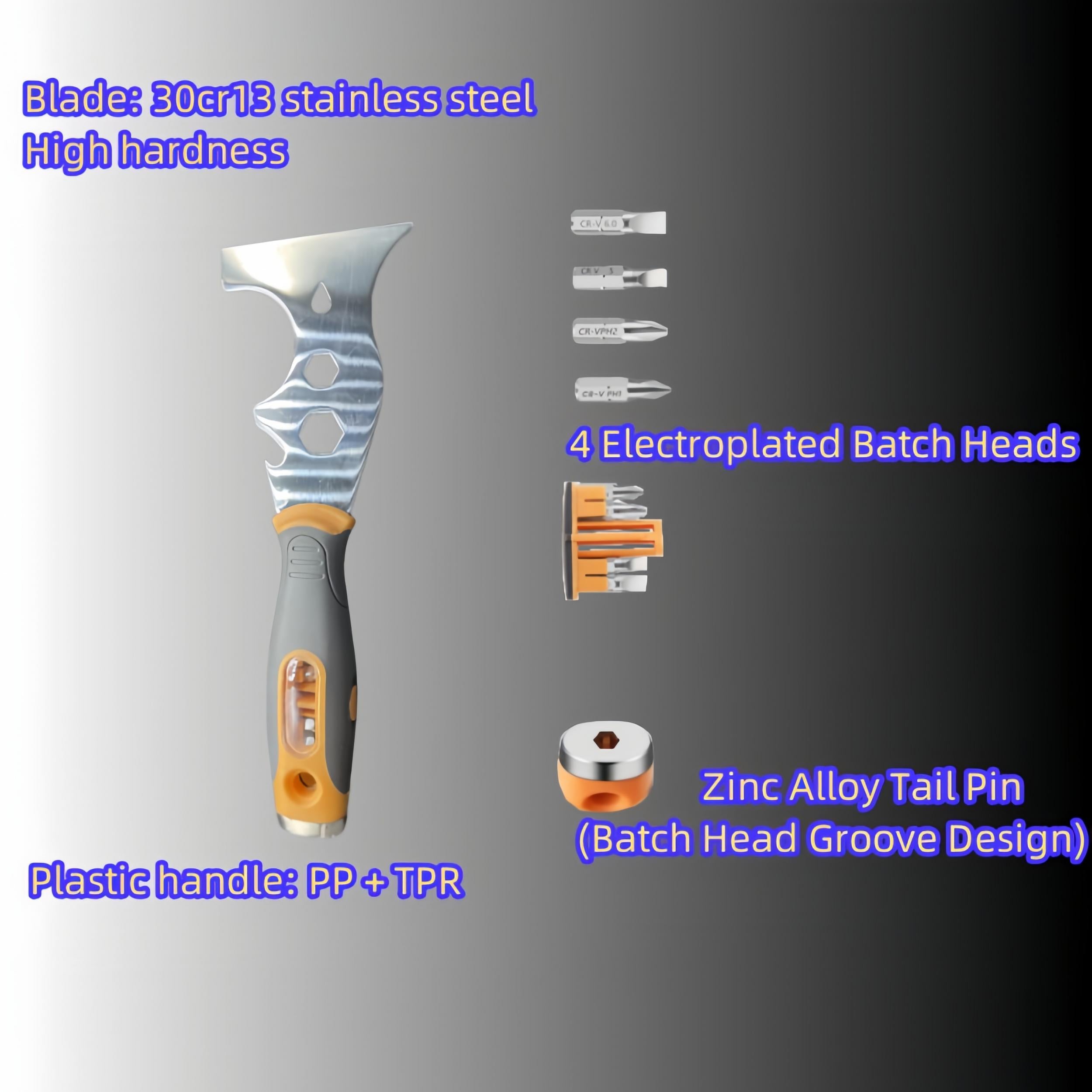 16-in-1 Multifunctional Scraper - Putty, Plaster, Metal Percussion