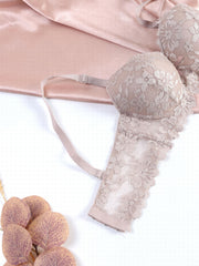 Lace Push Up Bra Breathable Scallop Trim Women's Lingerie