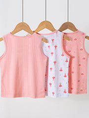 Girls' Cotton Tank Top Set, Slim Fit Pajamas, Class A Inner Wear