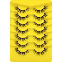 7 Pairs Natural Cluster Eyelashes Extensions 6-14mm Wispy Fluffy 3D Curly DIY