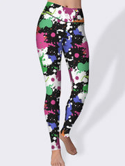 Graffiti Printed Yoga Leggings High Stretch Workout Pants
