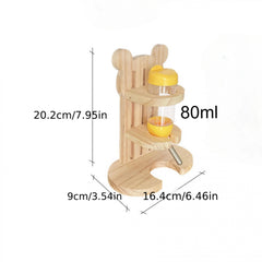 Adjustable Hamster Water Stand with Food Basin