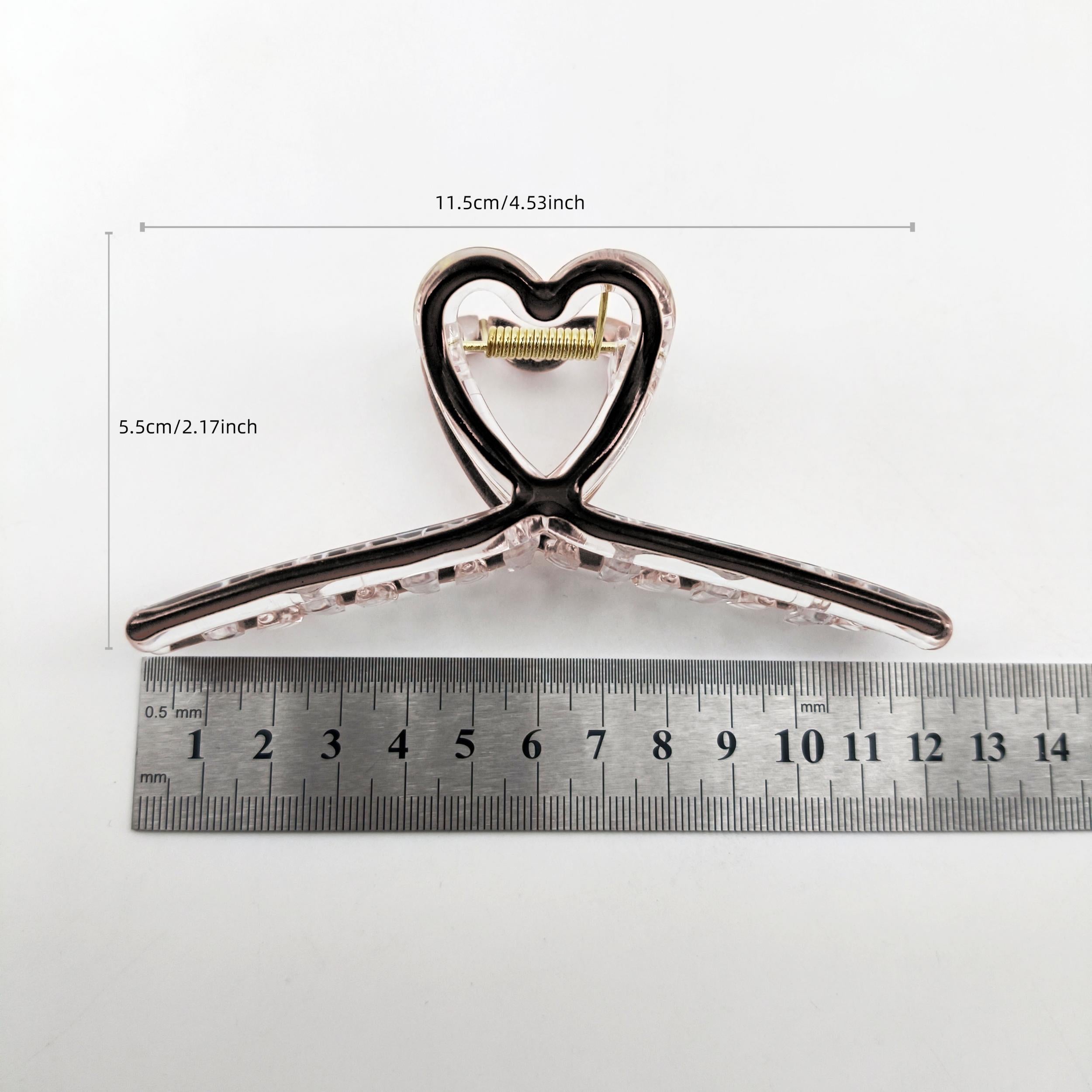 Heart Shape Cross Hair Claw Shark Claw Enamel Hair Clip