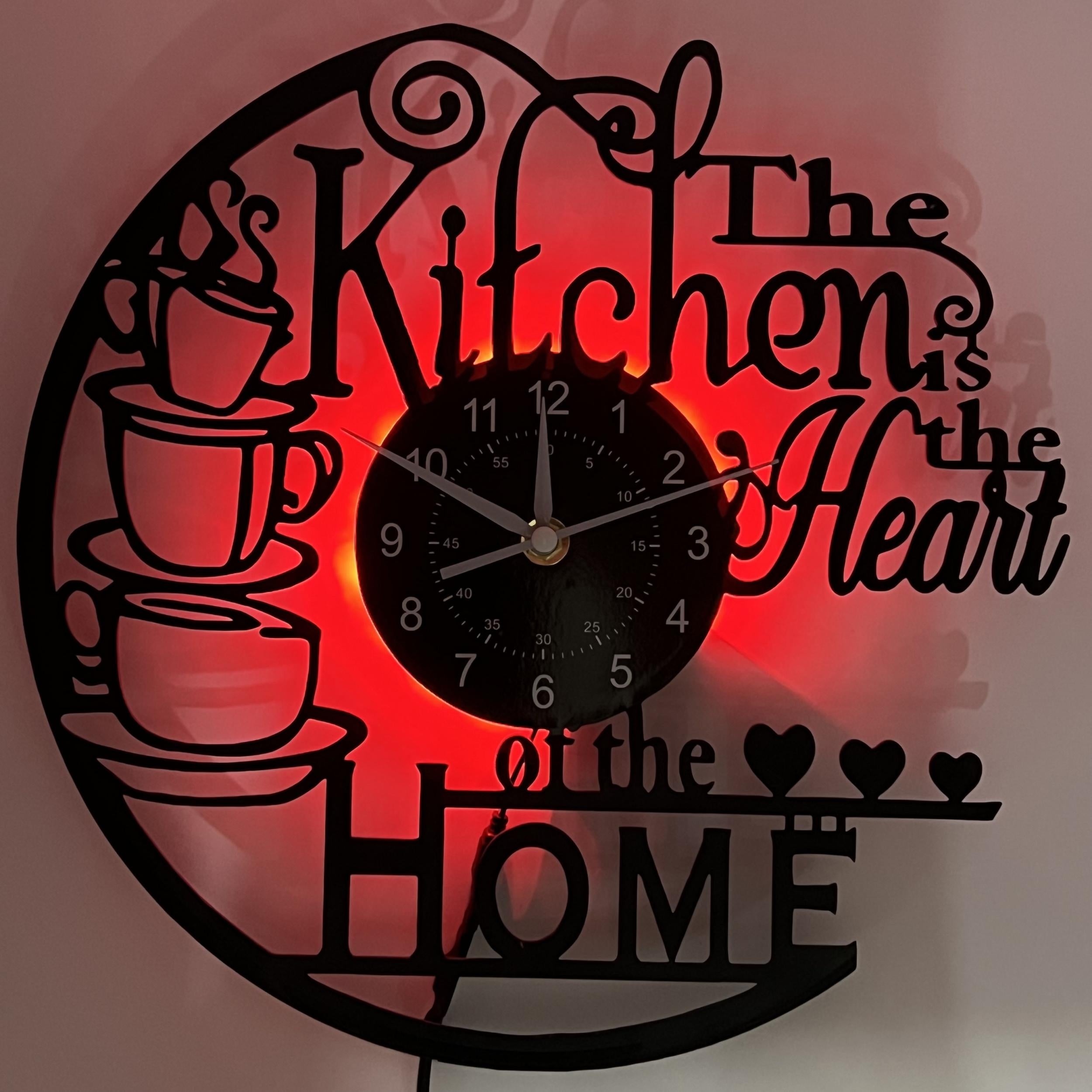 Vinyl Record Wall Clock Kitchen Theme Silent Clock