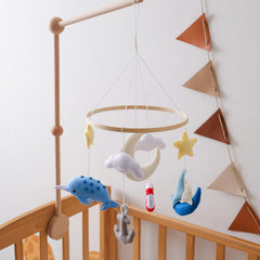 Handcrafted Multicolor Beach Sailboat & Dolphin Mobile Textile Bed Bell