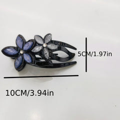 Flower Crystal Acetate Hair Clip Head Jewelry Women's Hair Accessories