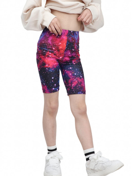Toddler Girls Tie Dye Starry Sky Biker Shorts