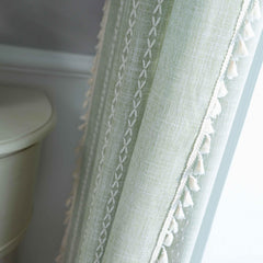 American Bohemian Curtain Cotton Linen Knitted Jacquard Curtain