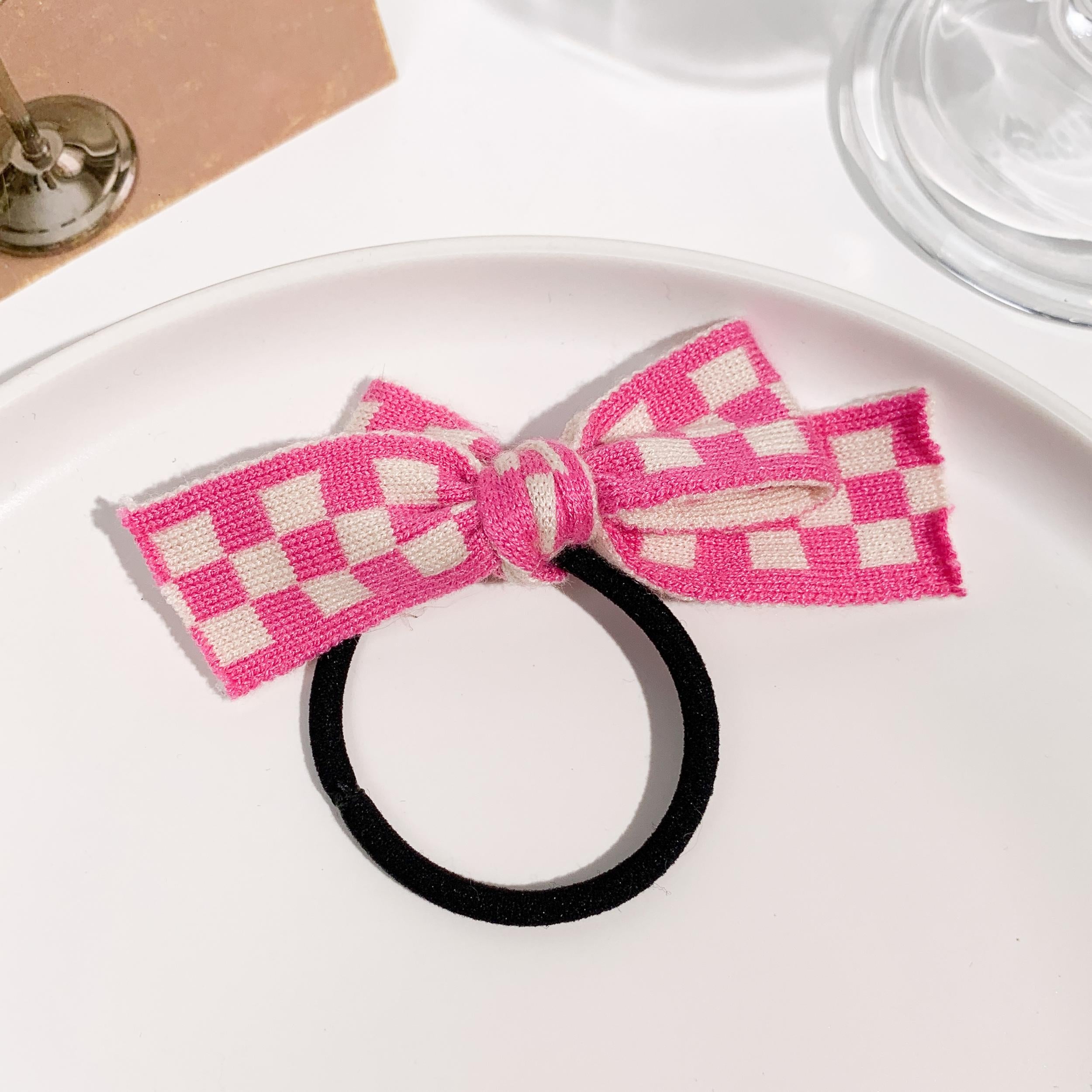 Colorful Plaid Bowknot Hair Tie Elastic Hair Tie Hair Accessories For Women