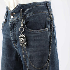 Men's Retro Pentagram Waist Chain Metal Punk Rock Double Chain Ring Pants Chain
