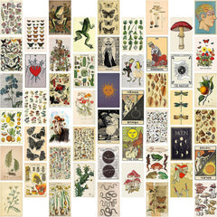50pcs Retro Wall Collage Kit Small Posters Photo Collection Bedroom Decor