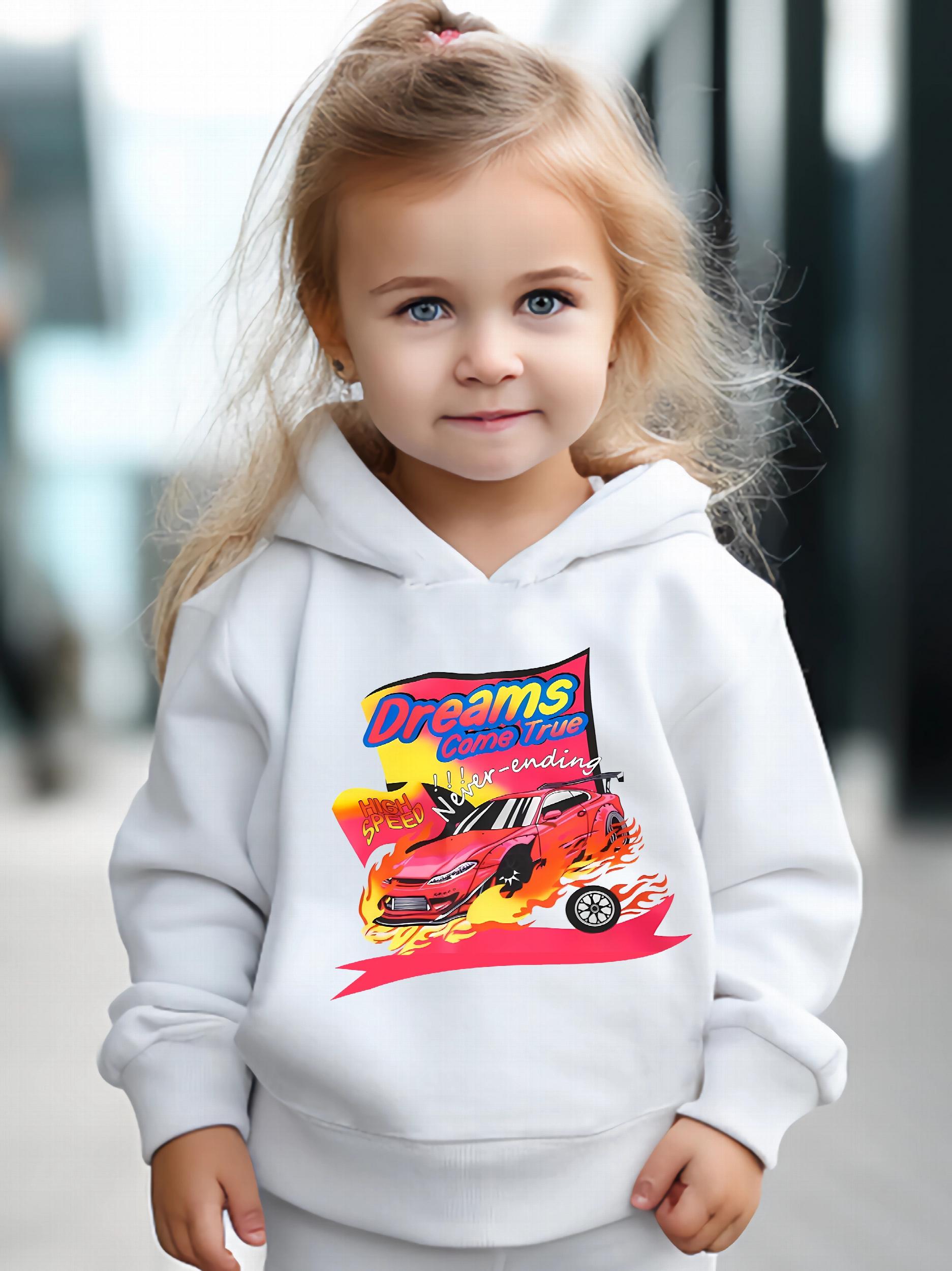2pcs Racing Car Graphic Hoodies Pants Set for Girls