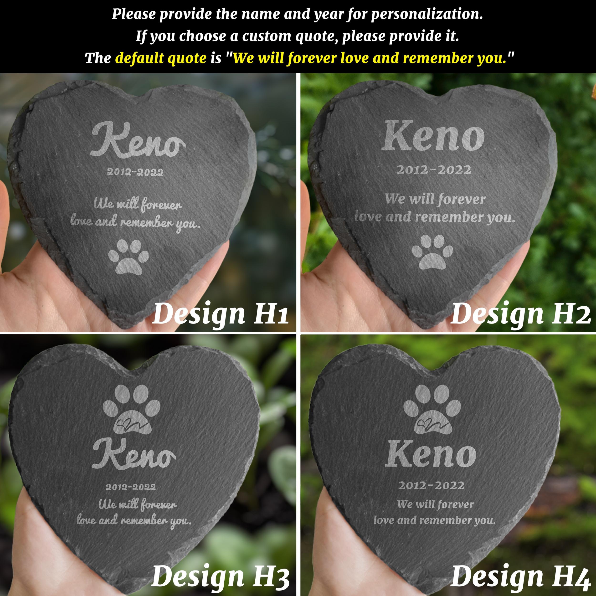 Personalized Pet Memorial Stone Engraved Heart Rock with Pet's Name