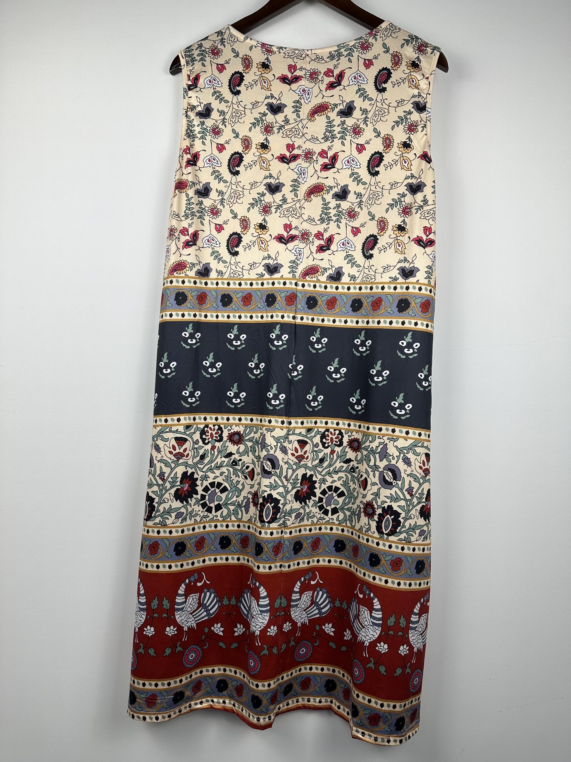  Casual Tank Dress Women's Plus Print Round Neck