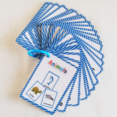 Animal Themed Learning Flashcards for Beginning Reading - 25 Cards