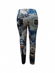  Tribal & Owl Print Elastic High Rise Skinny Pants