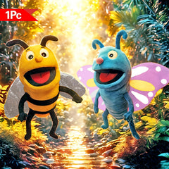 Whimsical Butterfly & Bee Plush Puppets Interactive Toys Gift Set