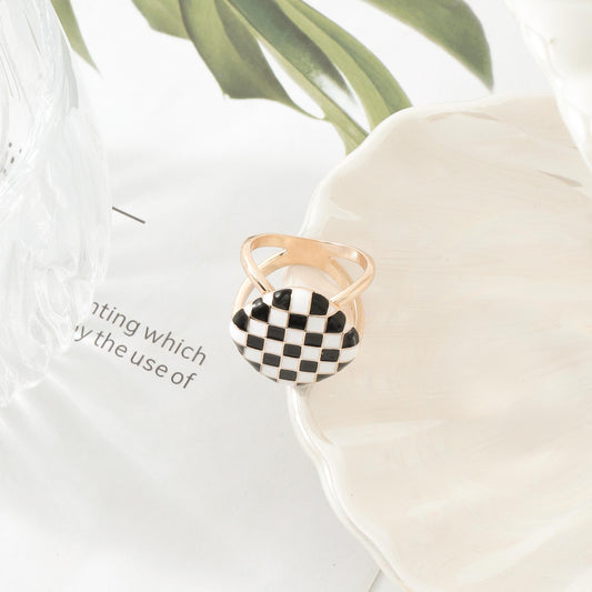 Plaid Scarf Ring Clip Square Clip Buckle Holder