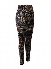 Paisley Print Yoga Workout Pants High Stretch Running Sports Fitness Leggings