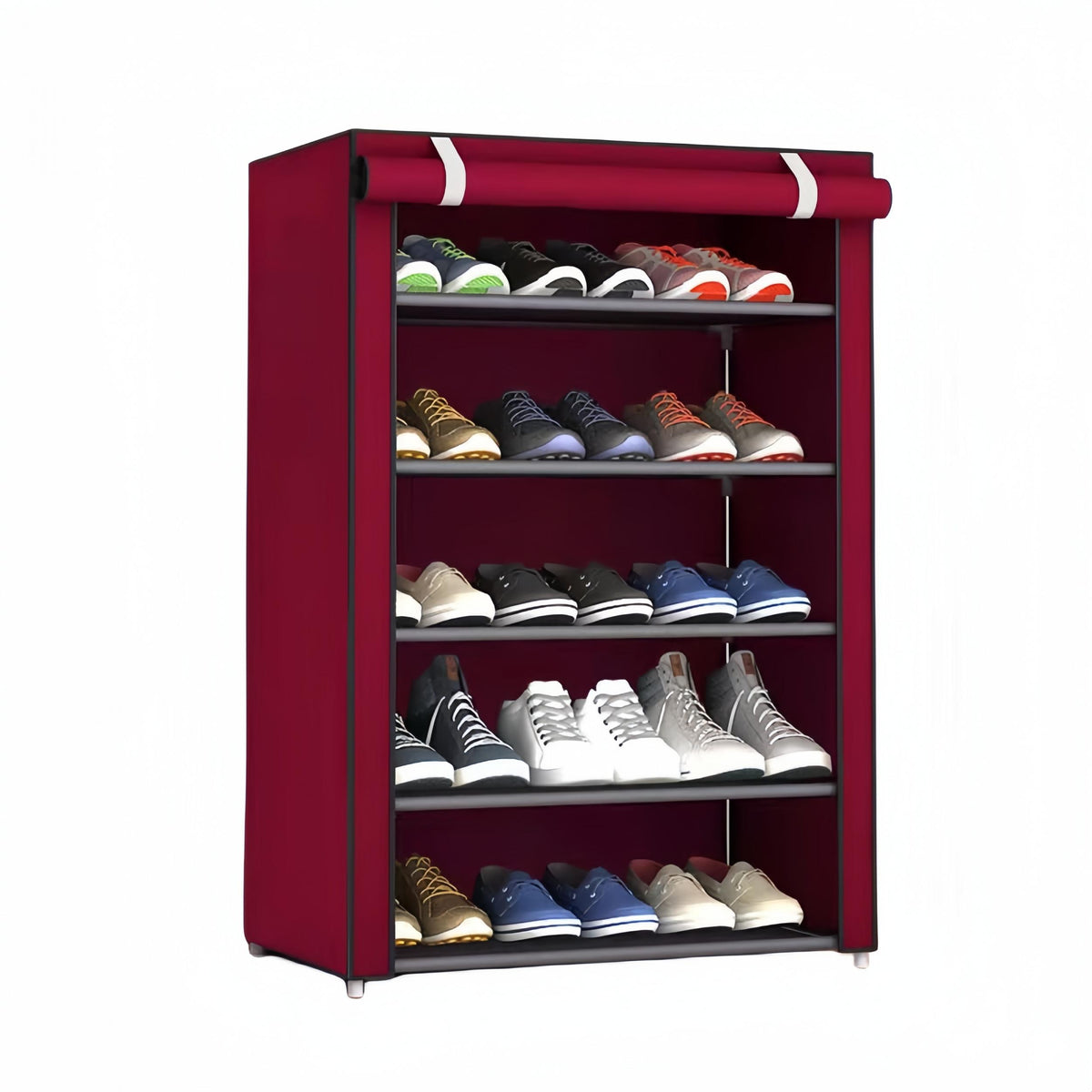 1pc Large Capacity Shoe Rack With Dust-Proof Curtain - Maximize Shoe Storage