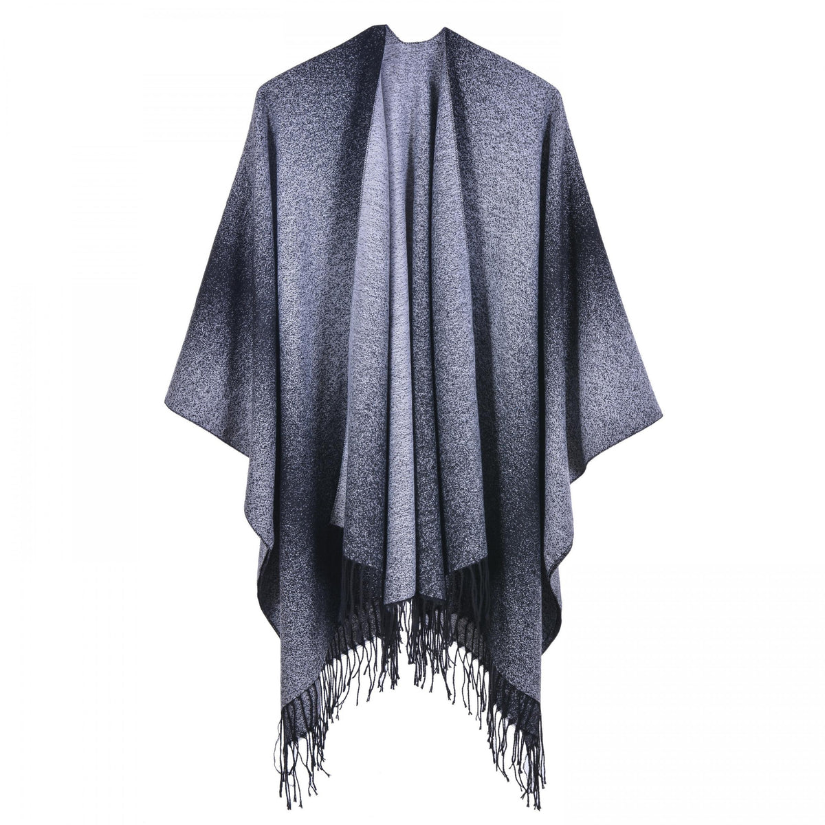 Gradient Cashmere Shawl Tassel Cape Scarf