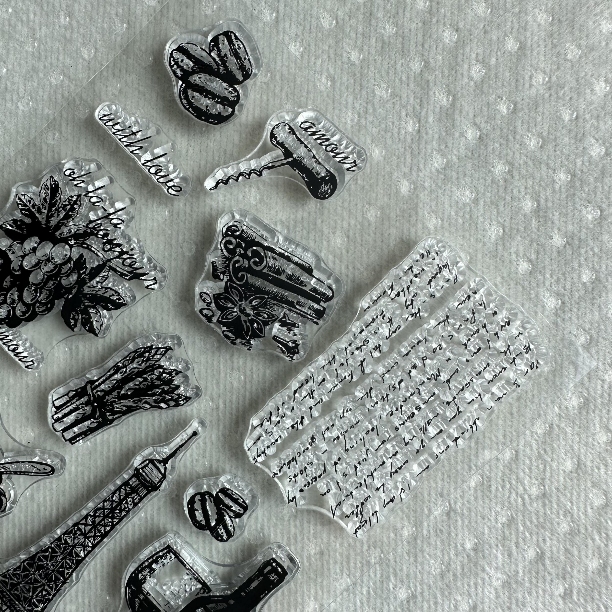 Retro Iron Tower Coffee Silicone Stamps for Card Decoration