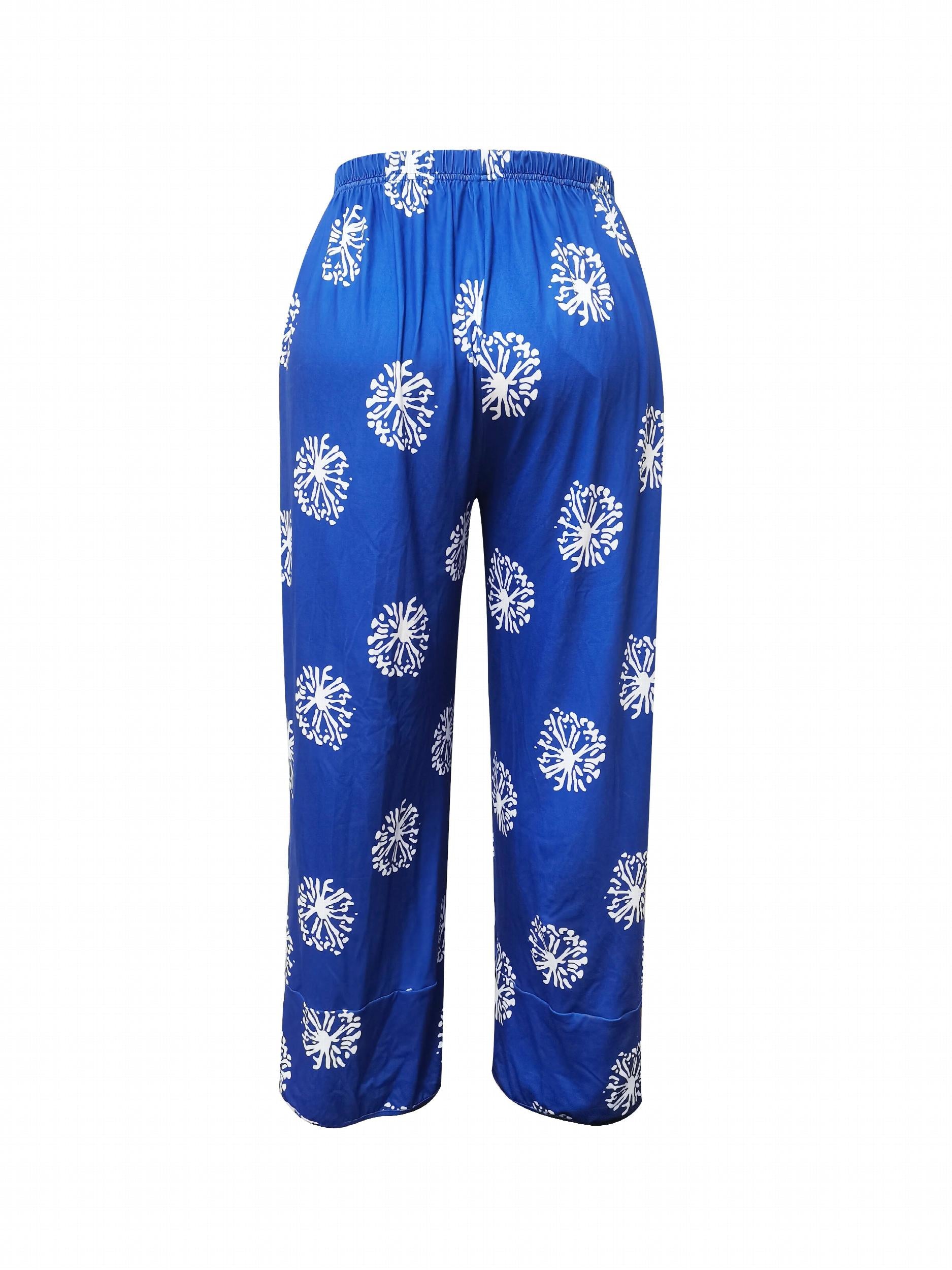 Women's Plus Dandelion Print Wide Leg Trousers