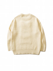 Cartoon Knitted Rabbit Sweater With Pocket