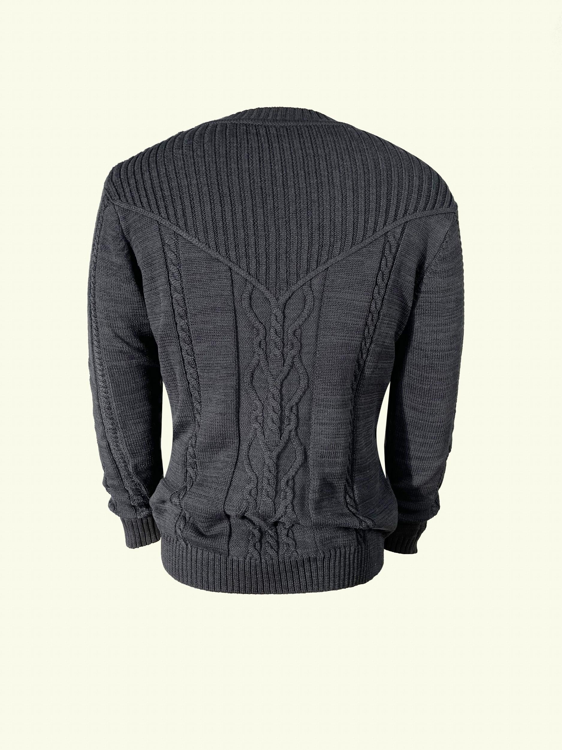 Men's Ribbed Knit Pullover Sweater for Winter