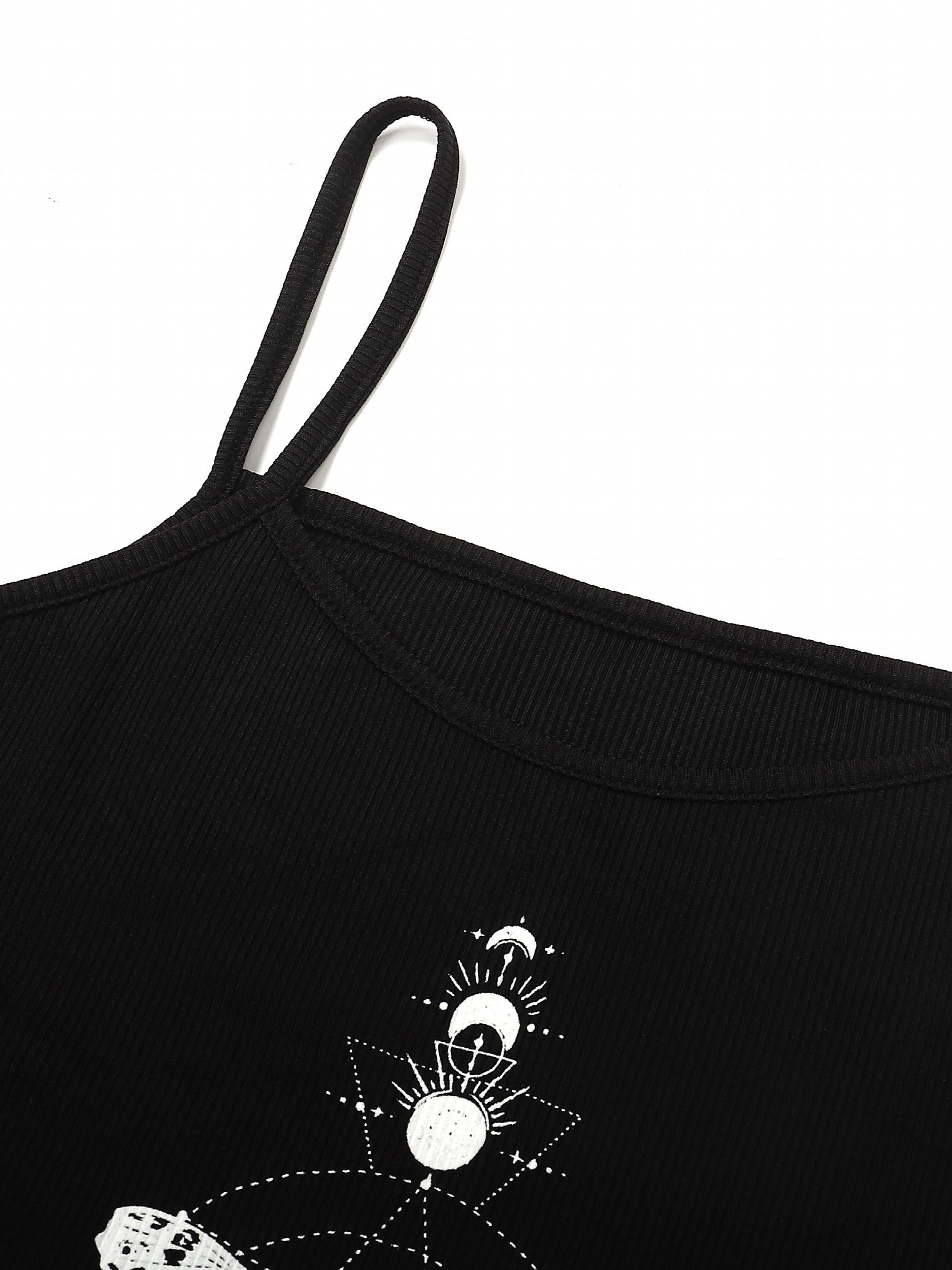 Y2K Grunge Butterfly Print Spaghetti Strap Top