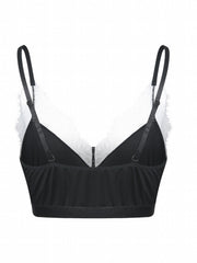  Sexy Bra Women's Plus Lace V Neck Full Cover Semi Sheer Bra