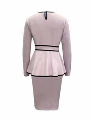 Keyhole Knotted Tops & Bag Hip Skirts Set