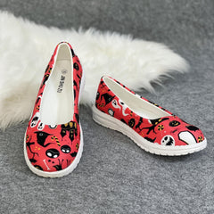 Halloween Colorful Elements Print Low Top Sport Flat Shoes