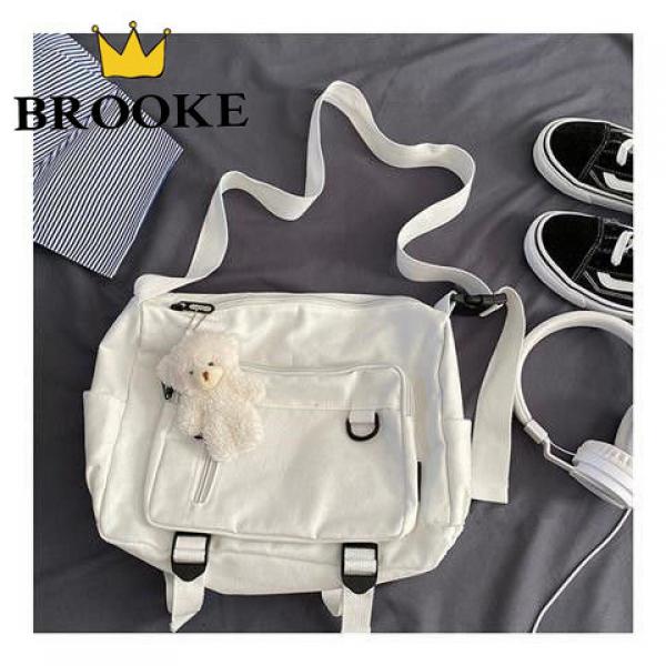 Canvas Messenger Bag Women High Capacity Student Bag Travel Bag