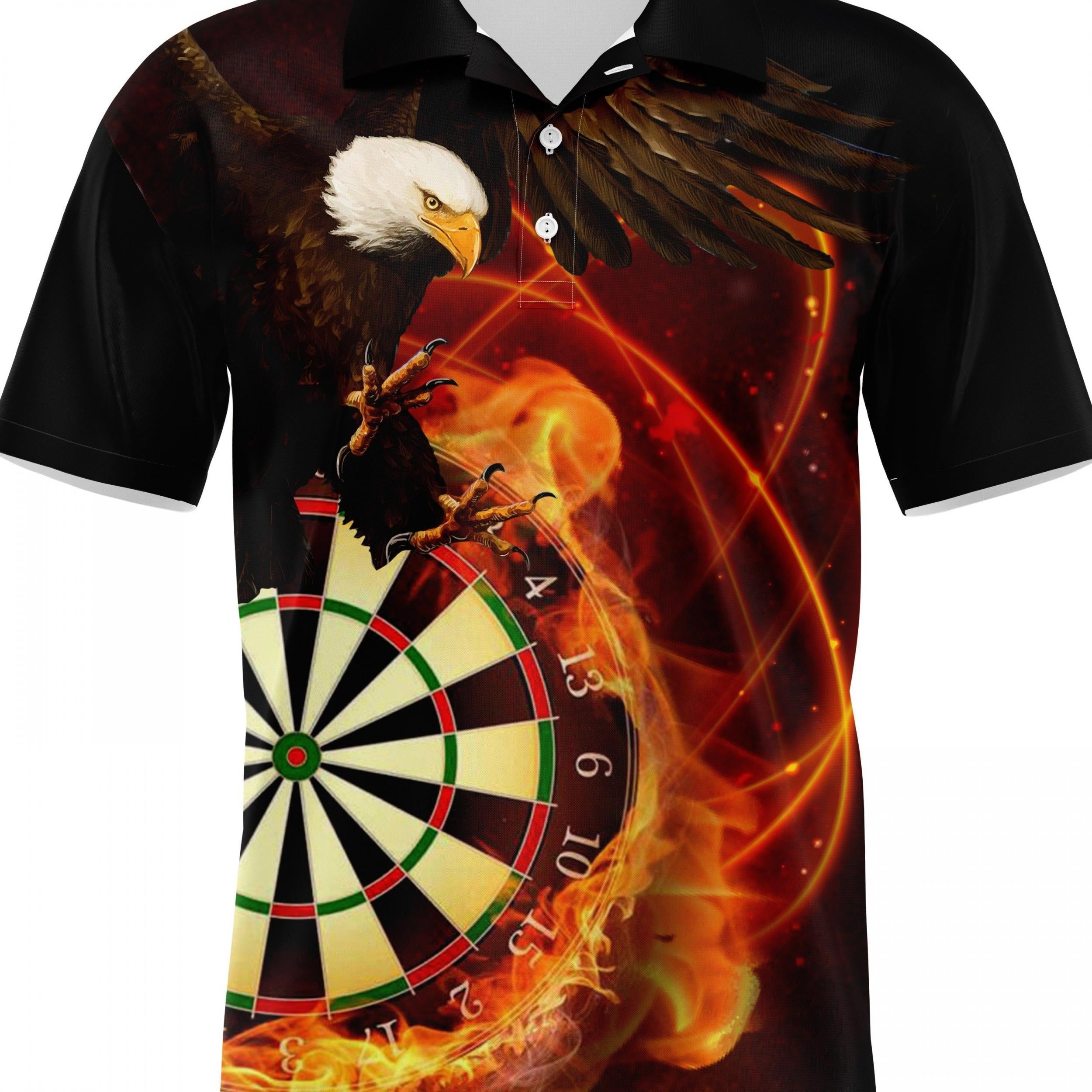 Eagle Pattern Men's Casual Button Shirt