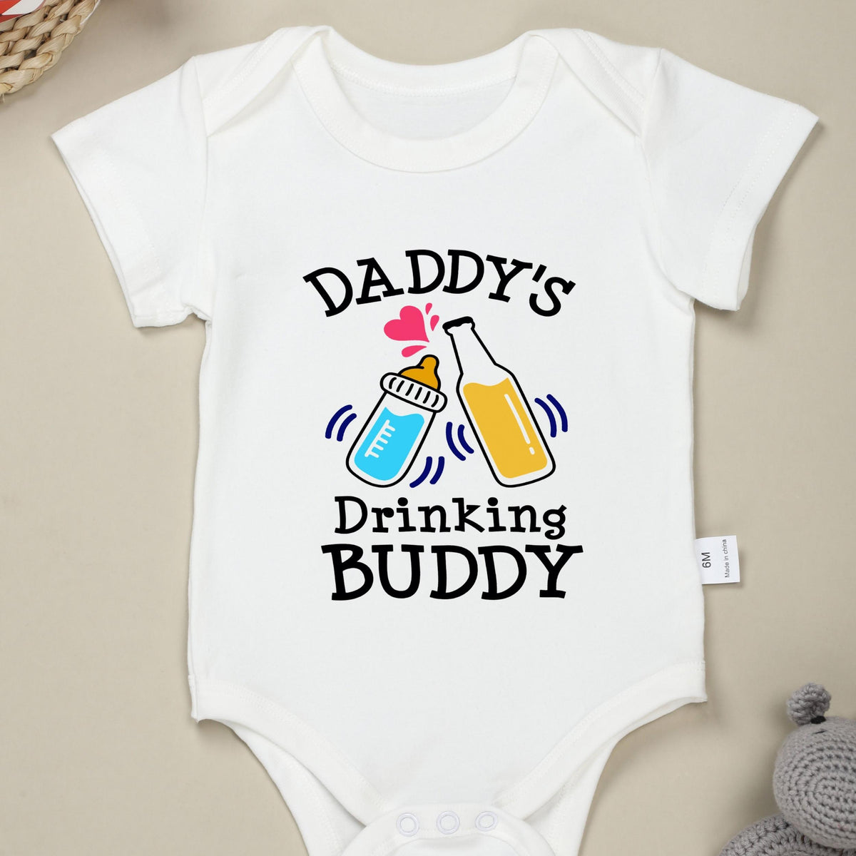 Baby Boys Daddy s Drinking Buddy Short Sleeve Romper