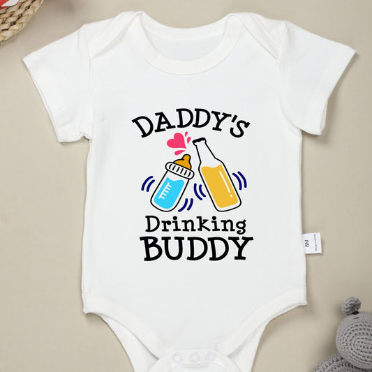 Baby Boys Daddy s Drinking Buddy Short Sleeve Romper