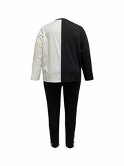 Women's Plus Graffiti Print Long Sleeve Top & Pants Set