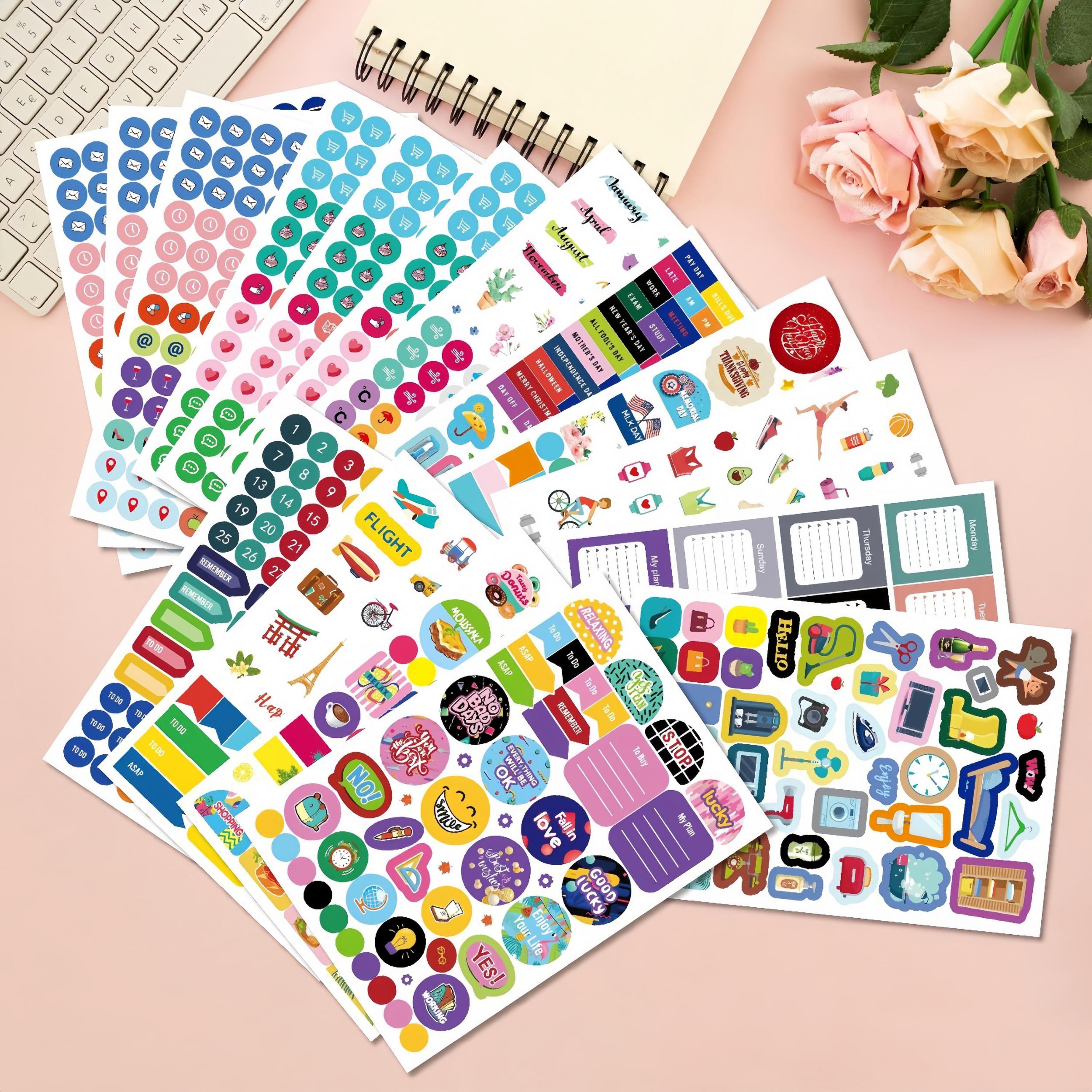 Planner Sticker Pack 1200PCS Month DIY Set