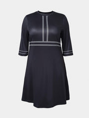  Dot Print Half Sleeve Casual Dress