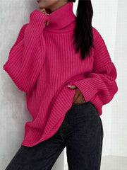  Solid Long Sleeve Turtleneck Sweater