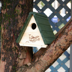 Wooden Bird Nest Small Bird House Triangle Pine Wood Bird Nest