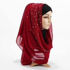 Shimmering Chiffon Hijab Turban Head Wrap Bandana Hair Accessories