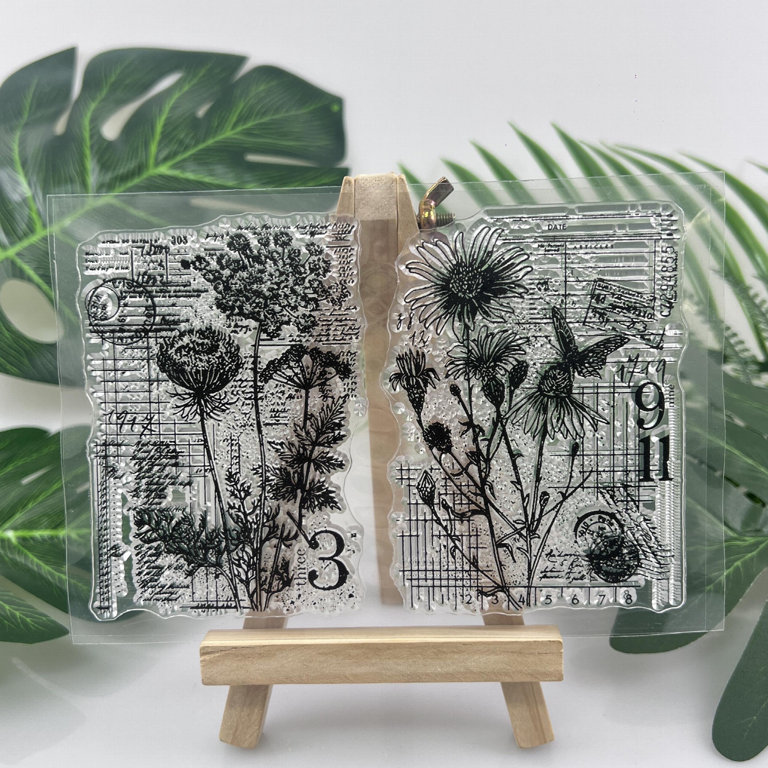 Flower Number Stamps Stencils for DIY Scrapbook, Card Craft Embossing