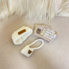 Doll Clothing Accessories Set Hat Bag Clothes 3pcs Set for LABU 15 BUBU Dolls