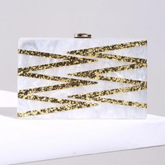 Nude Glitter Envelope Mini Acrylic Clutch Crossbody Bag